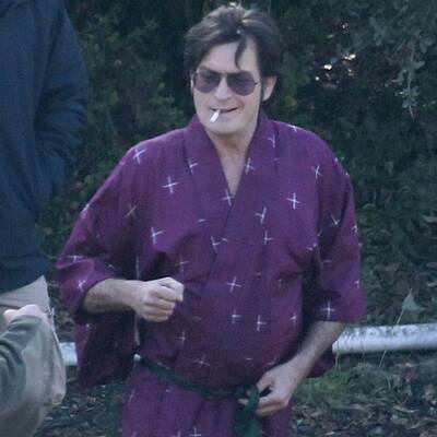 Charly Sheen am Set