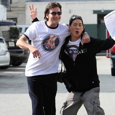Charly Sheen am Set