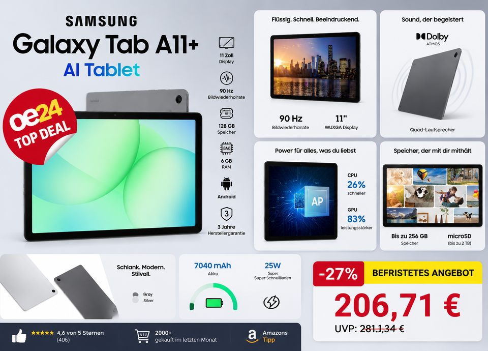 Samsung Galaxy Tab A11+, AI Tablet 
