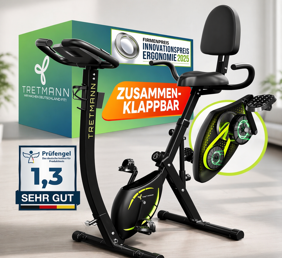 Tretmann NEU 3in1 Heimtrainer Fahrrad klappbar