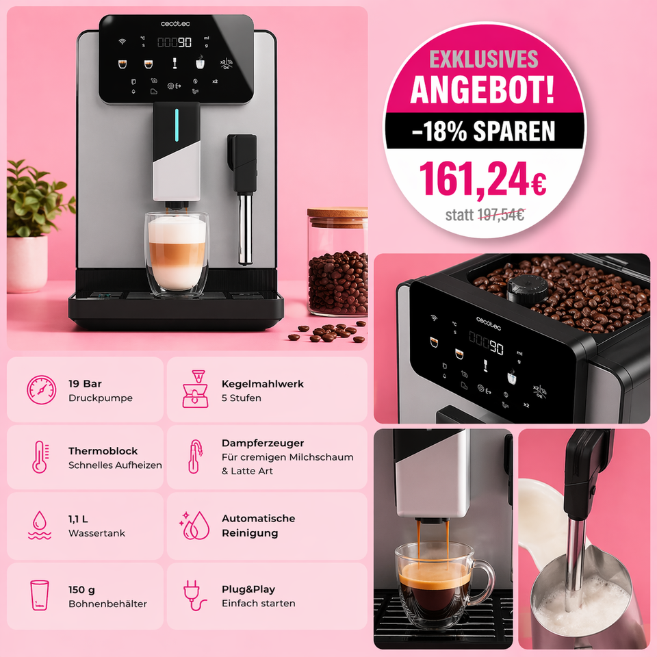 Cecotec Kompakte Kaffeevollautomat - jetzt auf Amazon!