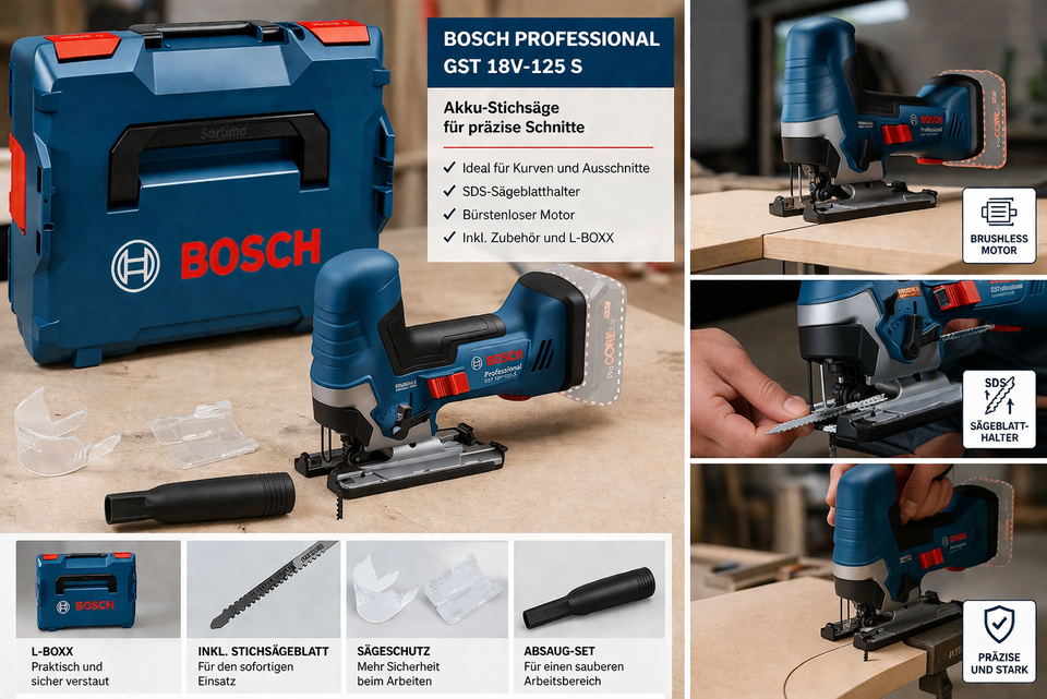 Bosch Professional 18V System Akku Stichsäge GST 18V-125 S