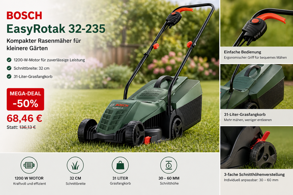 Bosch kabelgebundener Rasenmäher EasyRotak 32-235