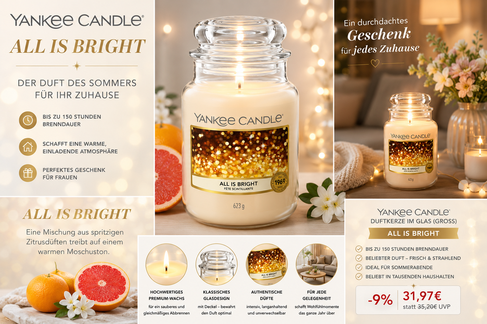 Yankee Candle Duftkerze im Glas