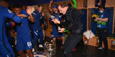 Kabinen-Party: So wild feiert Chelsea den CL-Triumph
