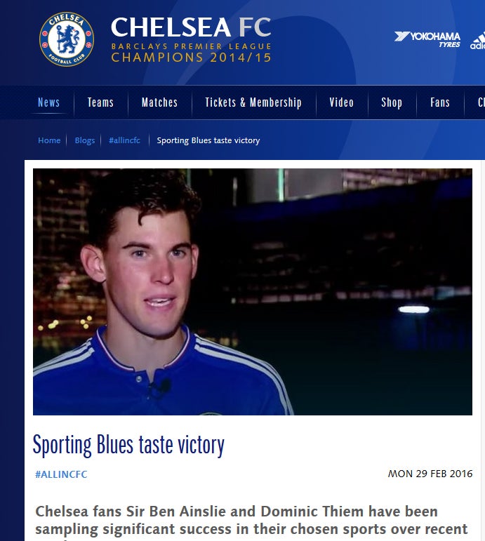 FC Chelsea gratuliert Edelfan Thiem