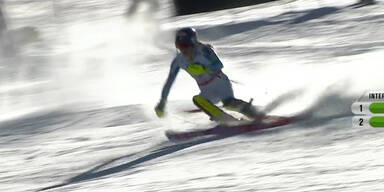 Mikaela Schiffrin als schnellste im 1. Durchgang