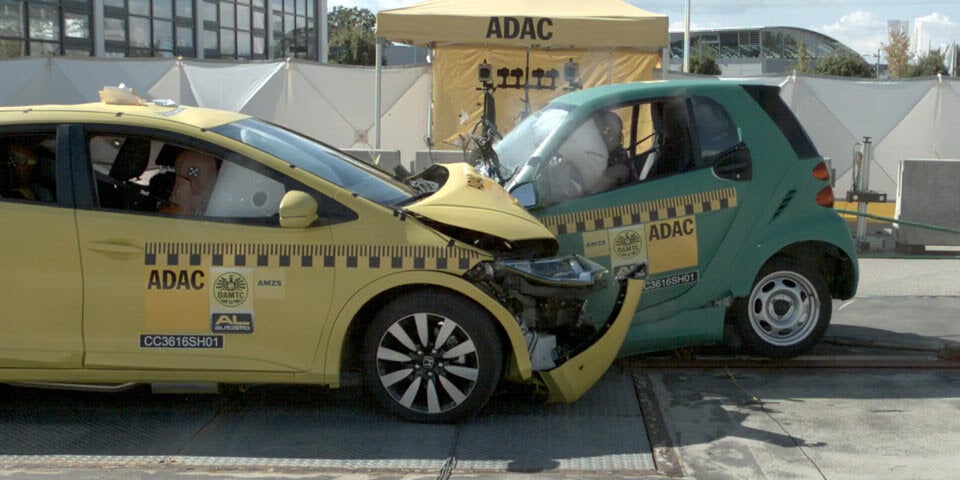 Kleine Autos bei Unfall klar im Nachteil