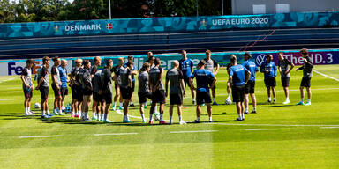 D&auml;nemark beim EM-Training in Kopenhagen