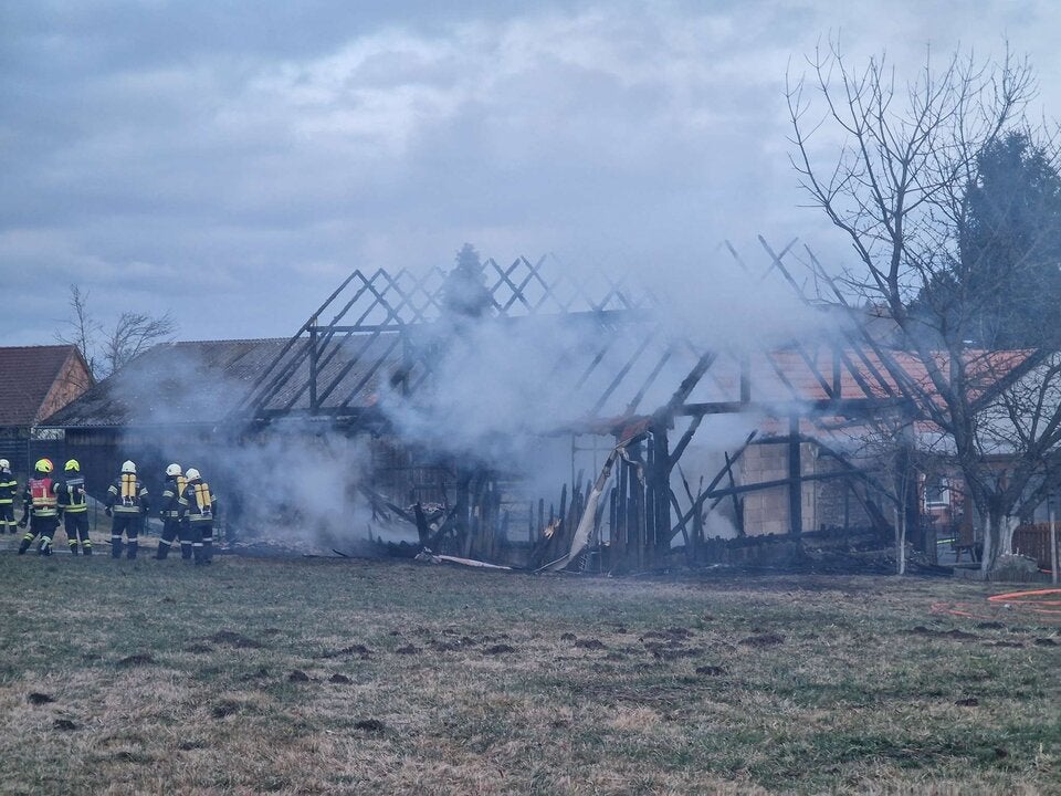 Großbrand eines Schuppens in Eisenreichs