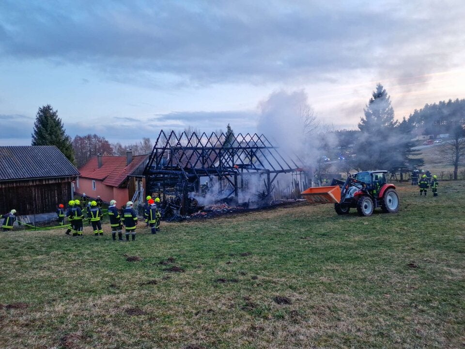 Großbrand eines Schuppens in Eisenreichs