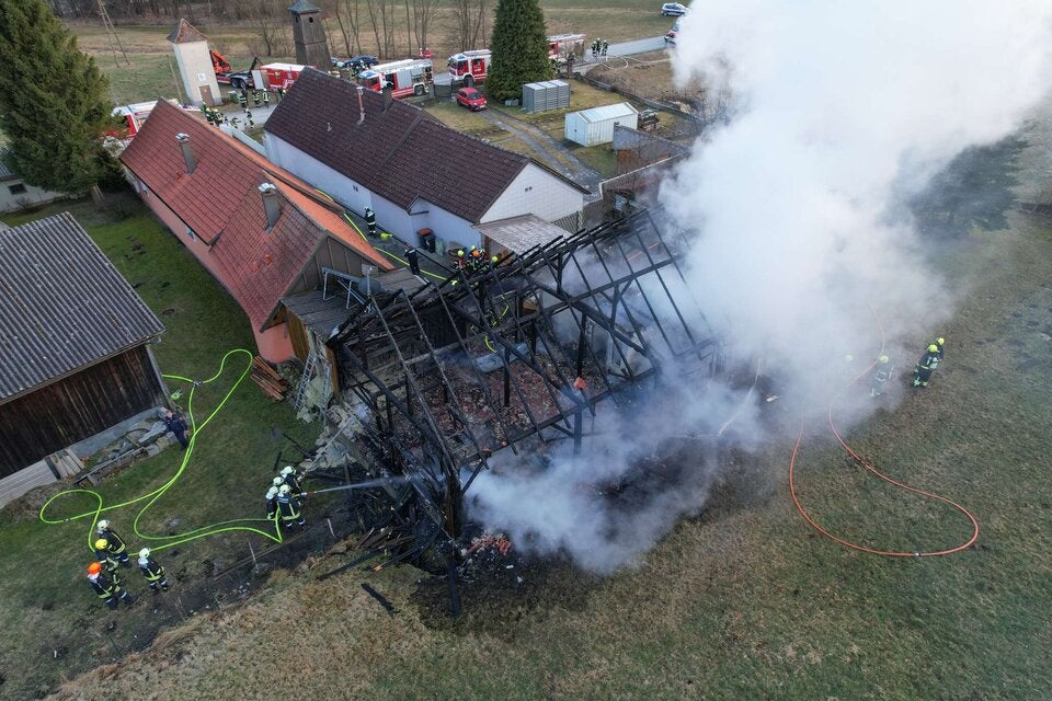 Großbrand eines Schuppens in Eisenreichs