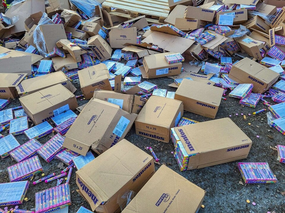 Unfall Bonbons Mentos