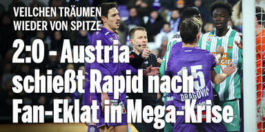 2:0 - Austria schießt Rapid nach Fan-Eklat in Mega-Krise