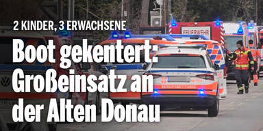 Boot gekentert: Großeinsatz an der Alten Donau
