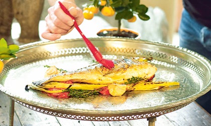 Dorade im Ganzen
mit Senfdressing Bernie Rieder