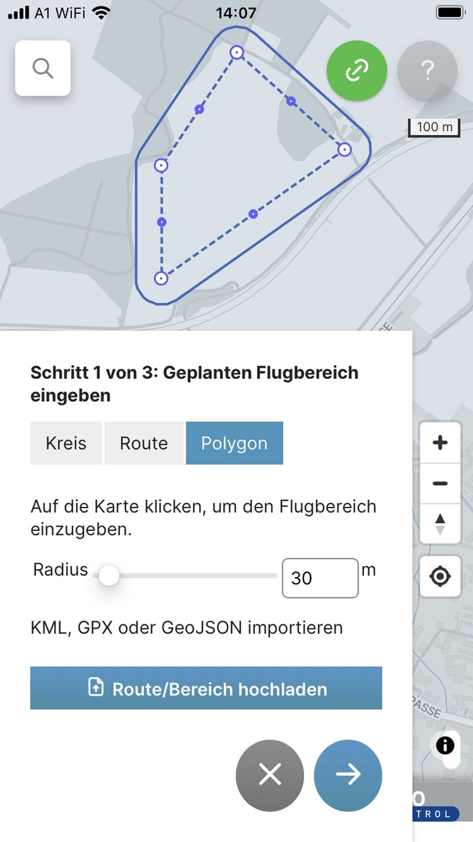 Drohnen-App Screenshot