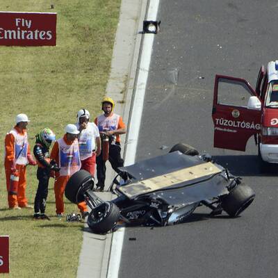 Die Bilder zum Perez-Crash in Ungarn