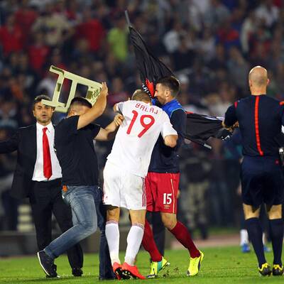 Schlägerei bei Serbien-Albanien