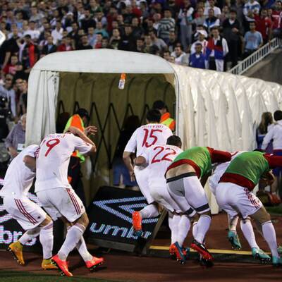 Schlägerei bei Serbien-Albanien