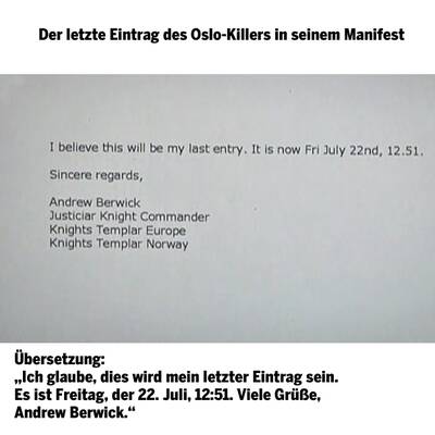 Anders Behring Breivik: 77 Menschen hat er getötet