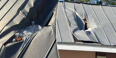 Mysteriöser Eisbrocken kracht bei 24 Grad durch Hausdach