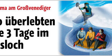 So überlebten sie 3 Tage
im
Eisloch