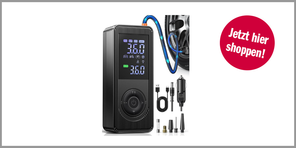 Fshyos Elektrische Fahrradpumpe – für 25,99 € bei Amazon*