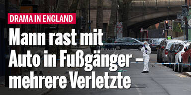 England Mann rast in Fußgänger