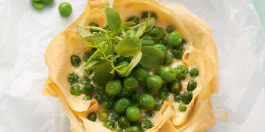 Erbsen im Filoteig