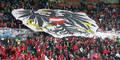 Österreich Fans mit Adler-Wappen-Choreo im Wiener Ernst Happel Satdion