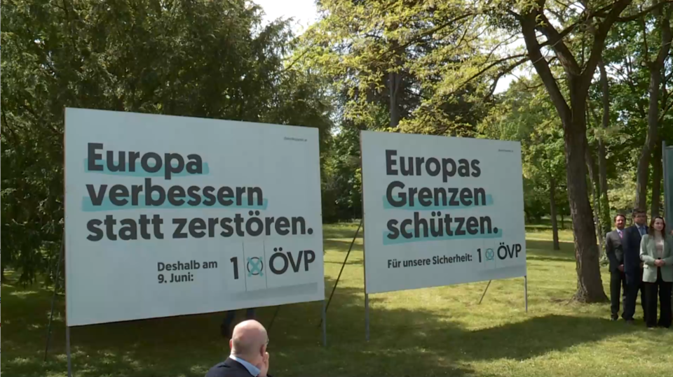 Wahlplakate von ÖVP für EU-Wahl