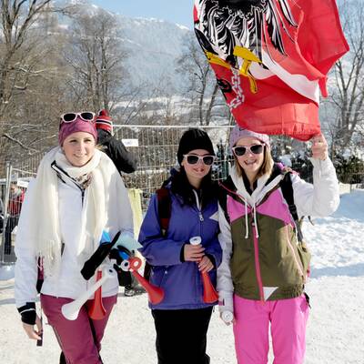 Fan-Ansturm in Kitzbühel
