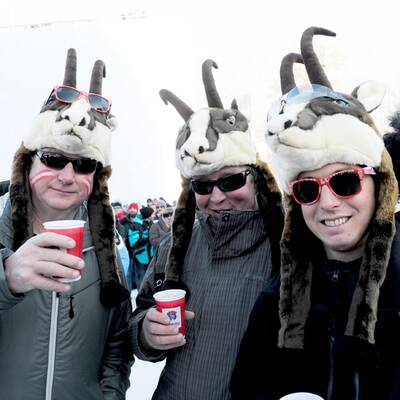 Fan-Ansturm in Kitzbühel
