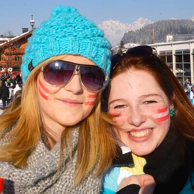 Fan-Ansturm in Kitzbühel