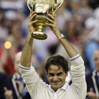 So feiert Roger Federer den Wimbledon-Titel
