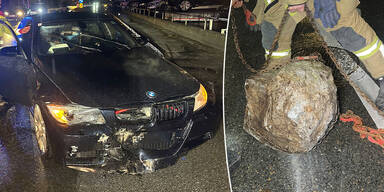 Fels auf Auto Kirchbichl