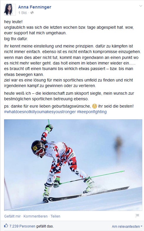 Jetzt spricht Fenninger:  