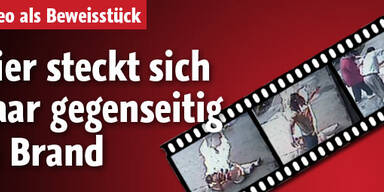 Schock-Video: Paar steckt sich in Brand