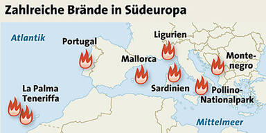 Feuer in Europas Urlaubsparadiesen