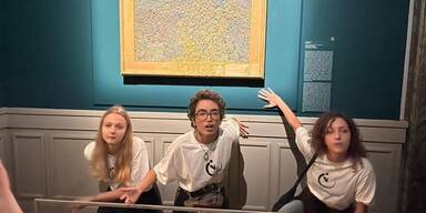 Klima-Chaoten werfen Erbsensuppe auf Van-Gogh-Gem&auml;lde