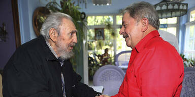 Brasiliens Ex-Pr&auml;sident Lula trifft Fidel Castro in Kuba