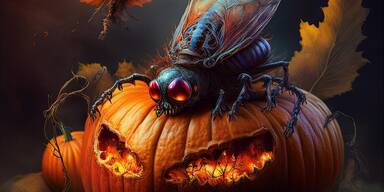 Vom Pilz befallenen Zombie-Fliege