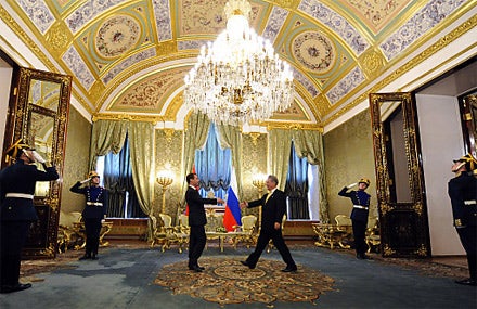 Medwedew Fischer Kreml Moskau Staatsbesuch Russland