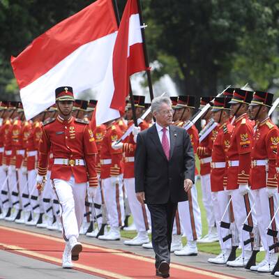 Fischer bei seinem dreitägigen Staatsbesuch in Indonesien