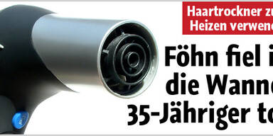 Föhn in Badewanne: 35-Jähriger tot