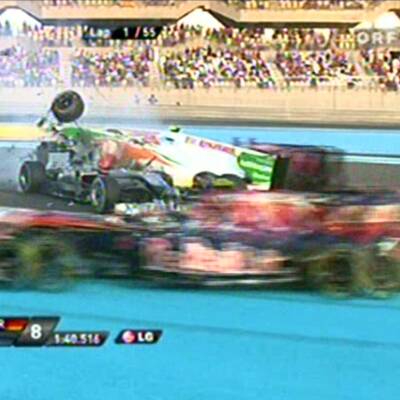 Horror-Crash zwischen Schumi und Liuzzi