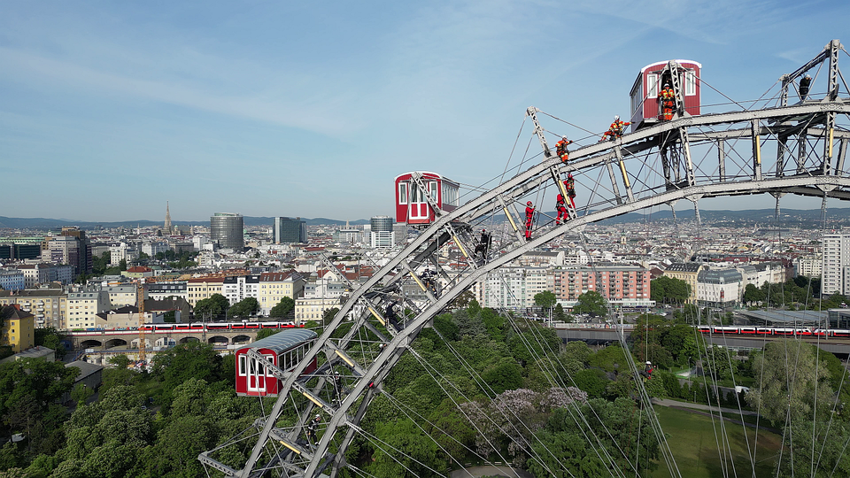 Höhenretter trainierten am Riesenrad