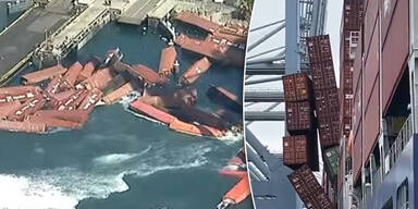 Mega-Panne: Domino-Effekt bef&ouml;rdert fast 70 Container ins Meer