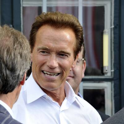 Arnold Schwarzenegger in Wien gelandet
